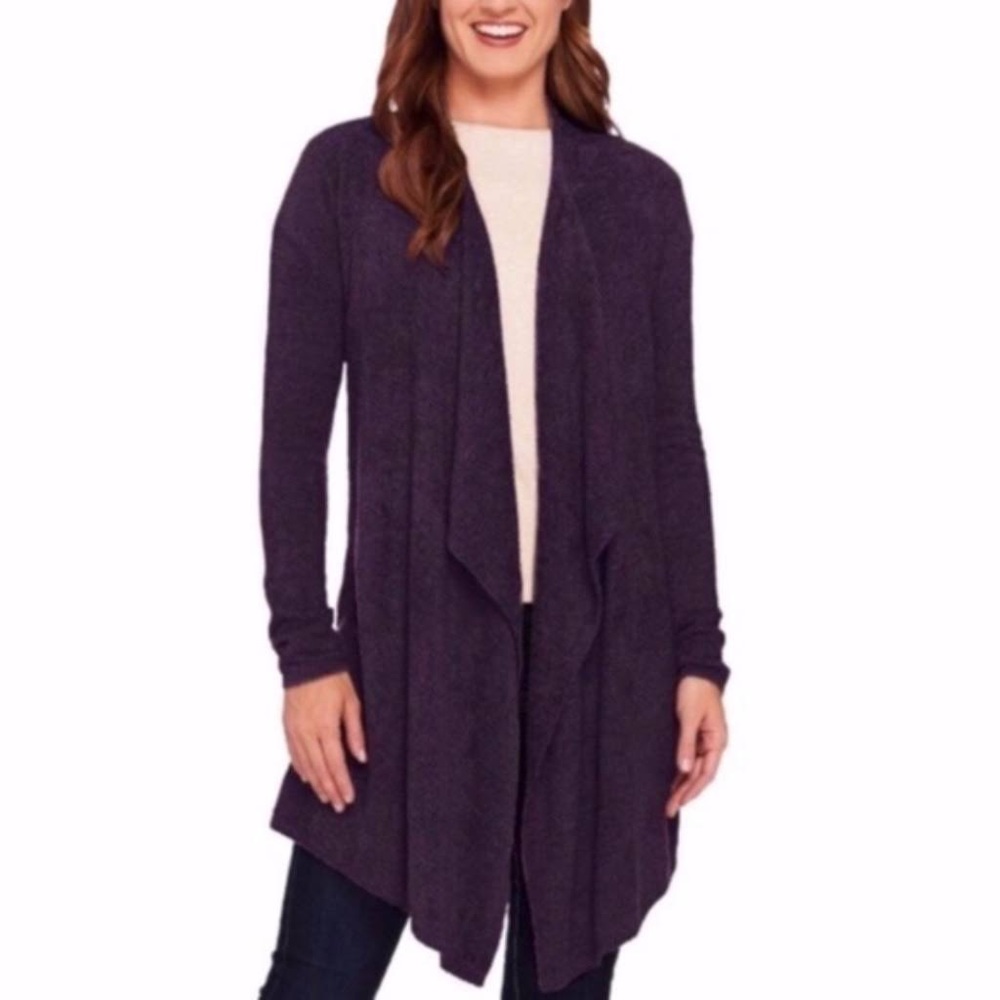 BAREFOOT DREAMS// purple bamboo chic lite cardigan